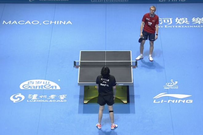 王楚钦鏖战六局力克勒布伦晋级世界杯八强，国